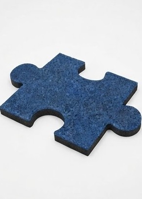0061052-Kauçuk Karo Puzzle Modeli Özel Renkler (Mavi)